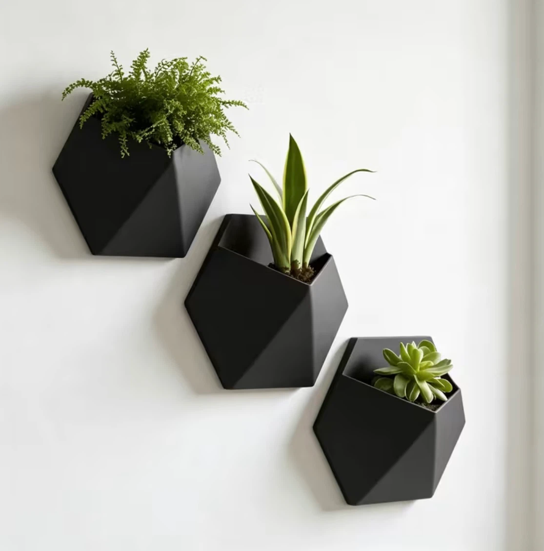 Set of 3 Geometric Wall Planters