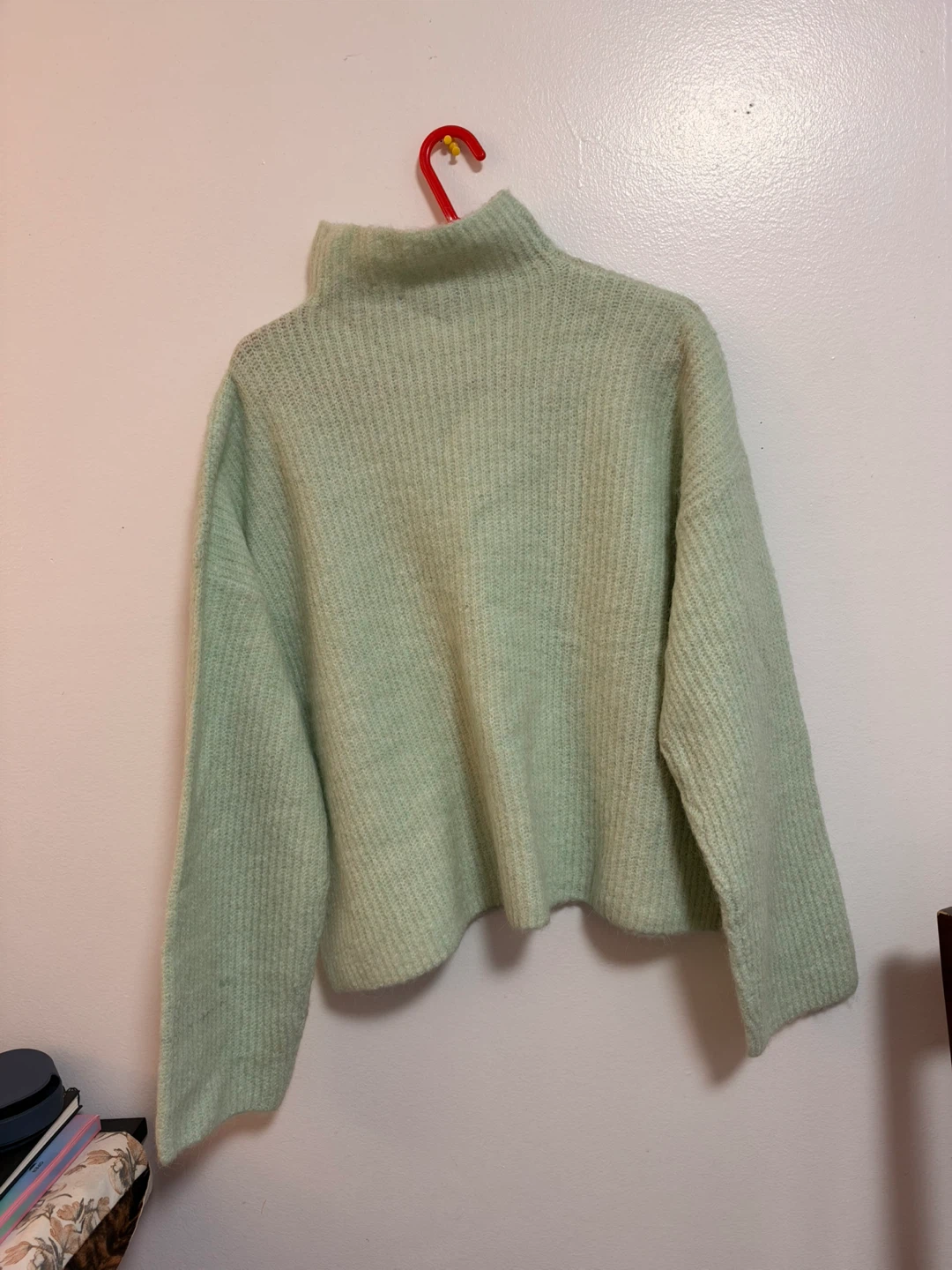 Light Green Mock Neck Sweater