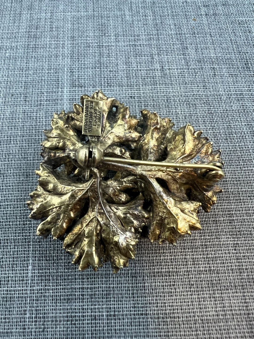 Vintage Flora Danica Denmark Sterling Silver/Vermeil Brooch - photo 2
