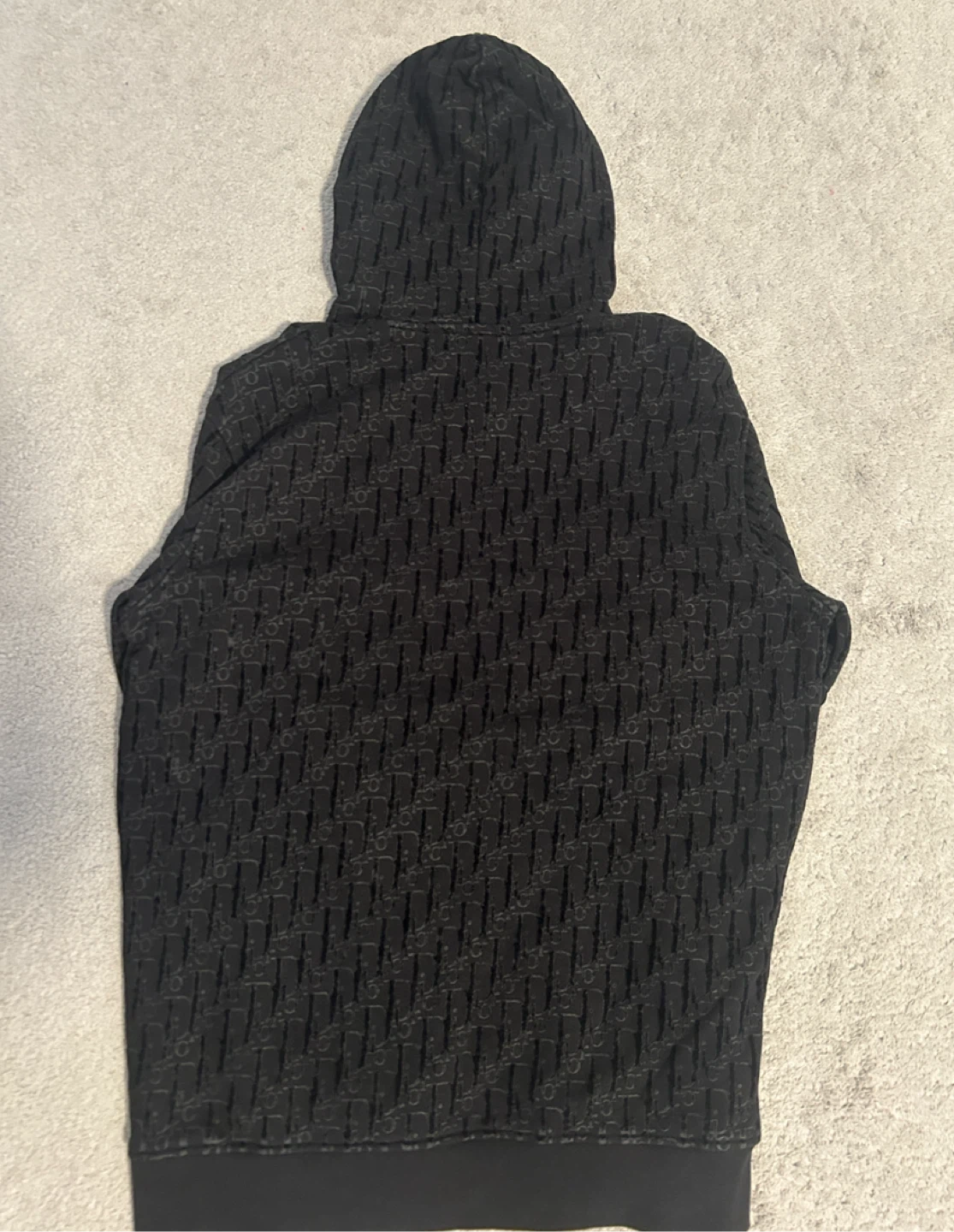 Dior Oblique Flocked Velvet Hoodie, Black, Size Medium - photo 2