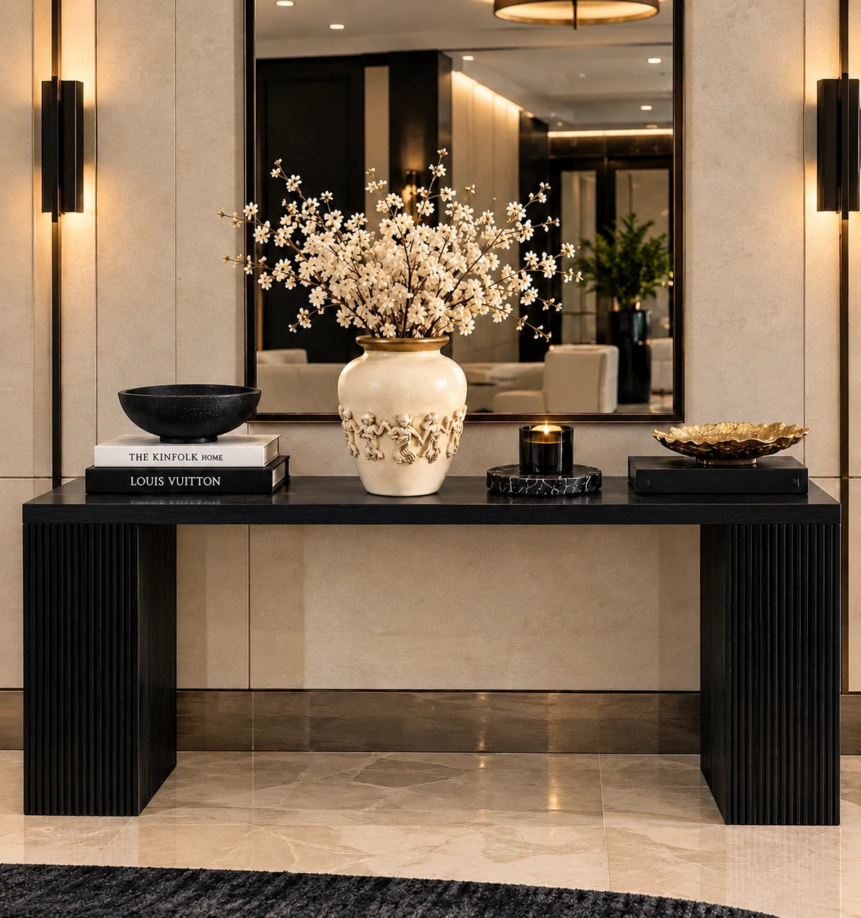 Cream and Gold Decorative Vase