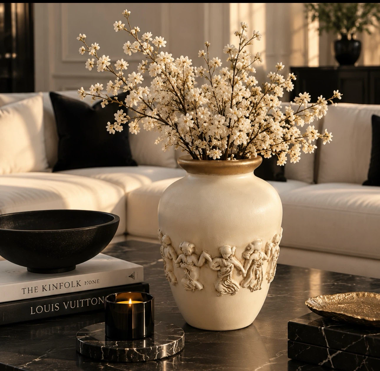 Cream and Gold Decorative Vase - photo 3
