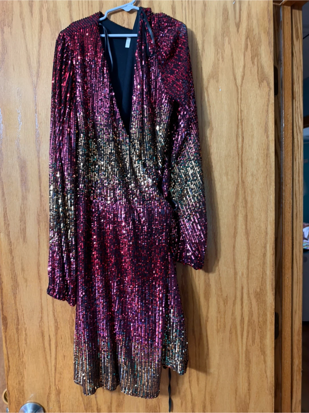 Premier Amour Sequin Wrap Dress