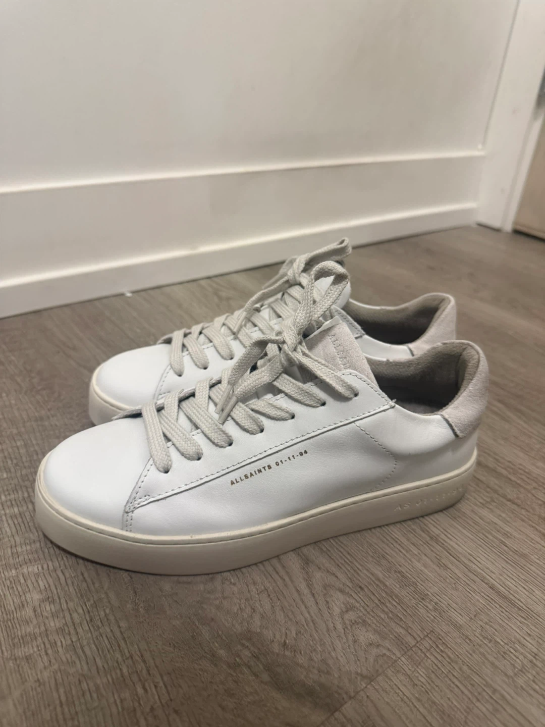 AllSaints white leather sneakers - photo 3