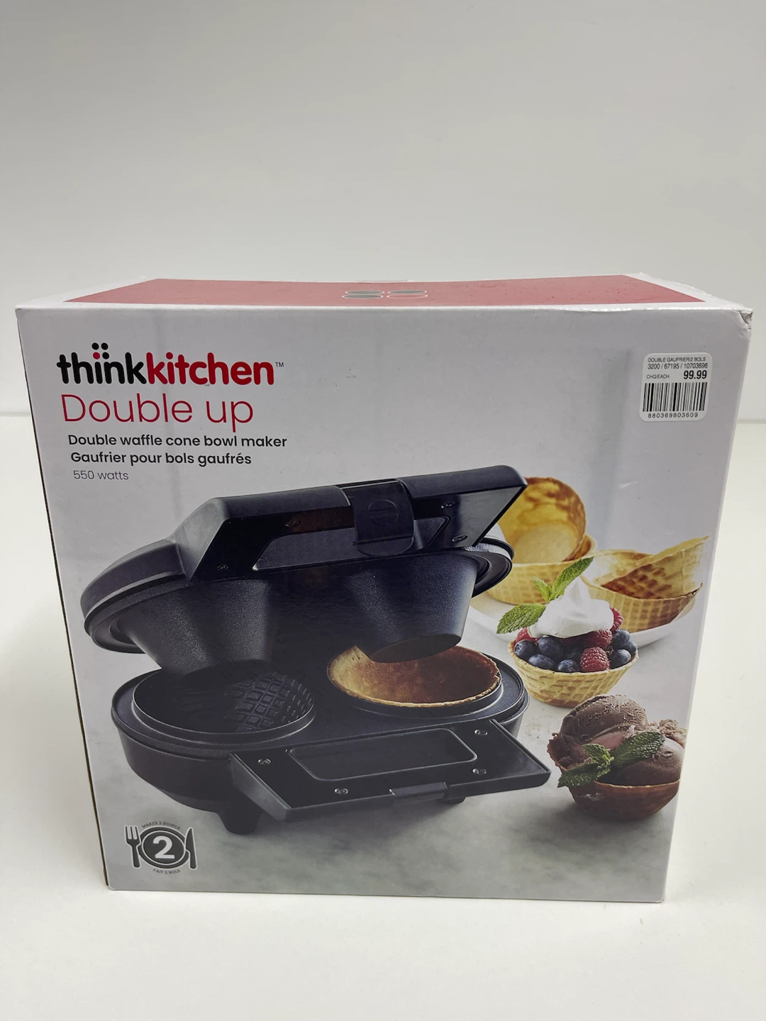 🧇 ThinkKitchen Double Waffle Bowl Maker – 2-in-1!