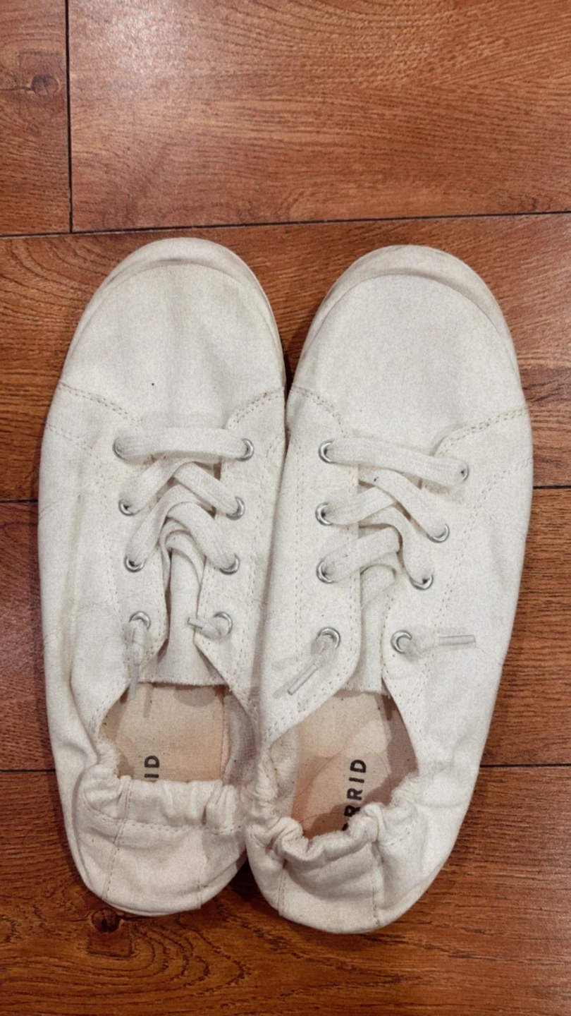 Torrid White Canvas Sneakers Size 12W