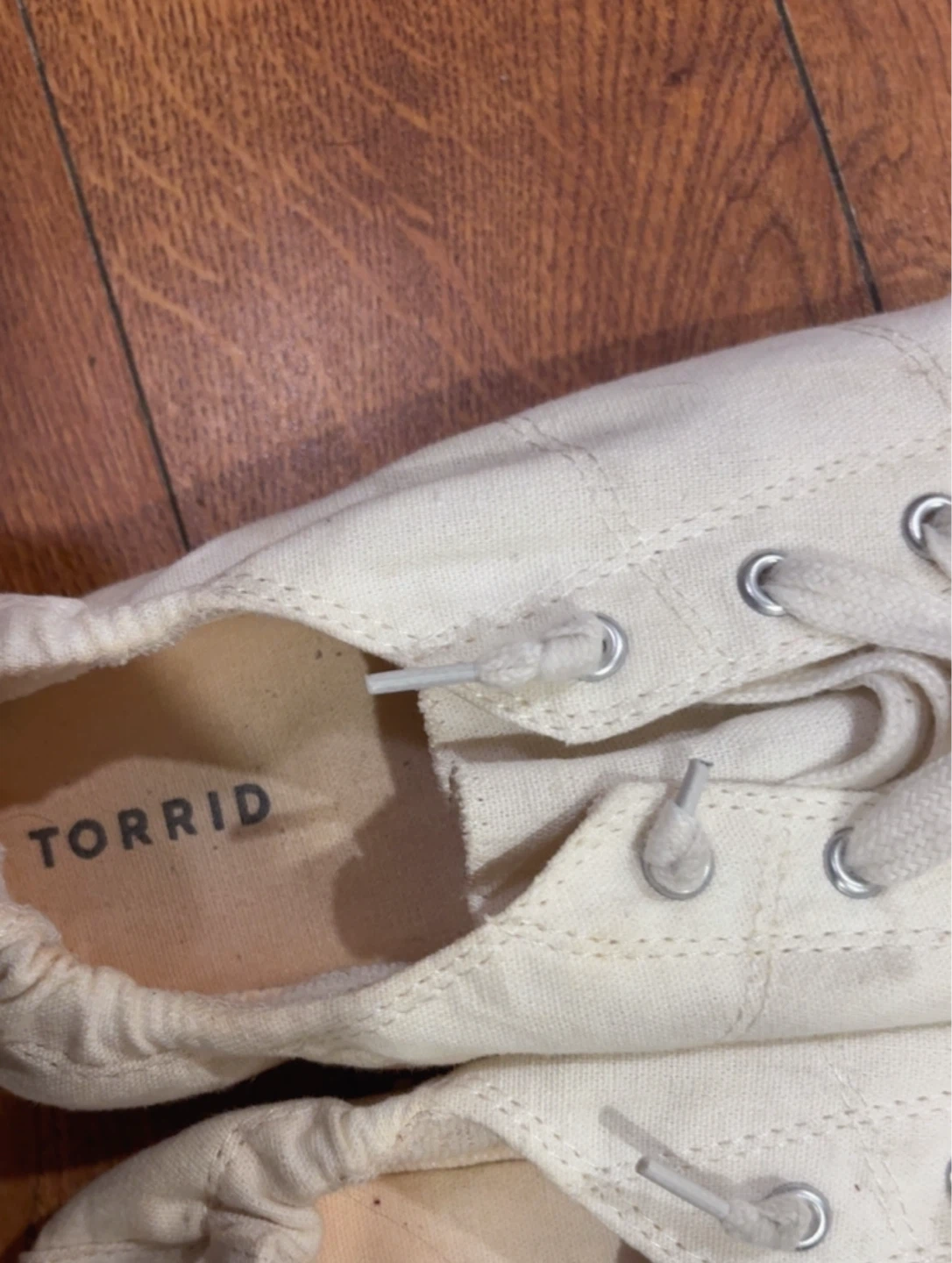 Torrid White Canvas Sneakers Size 12W - photo 2