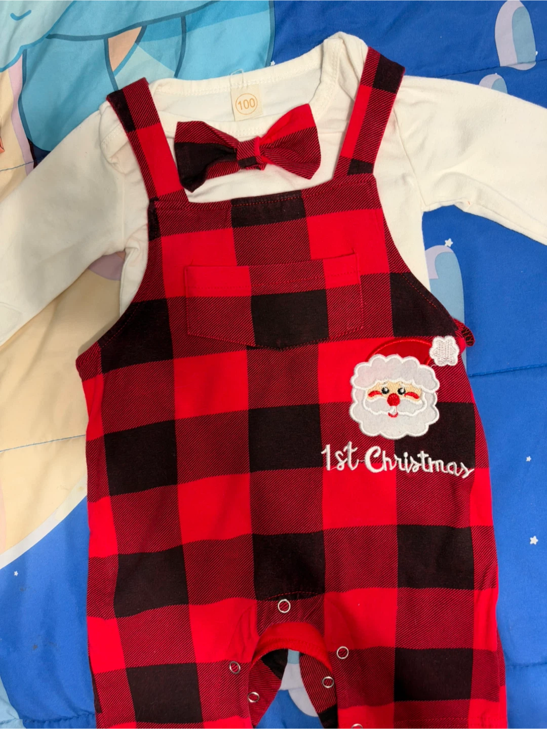 Baby 1st Christmas Plaid Outfit Set