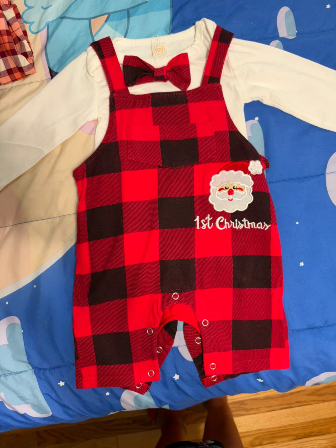 Baby 1st Christmas Plaid Outfit Set - photo 2