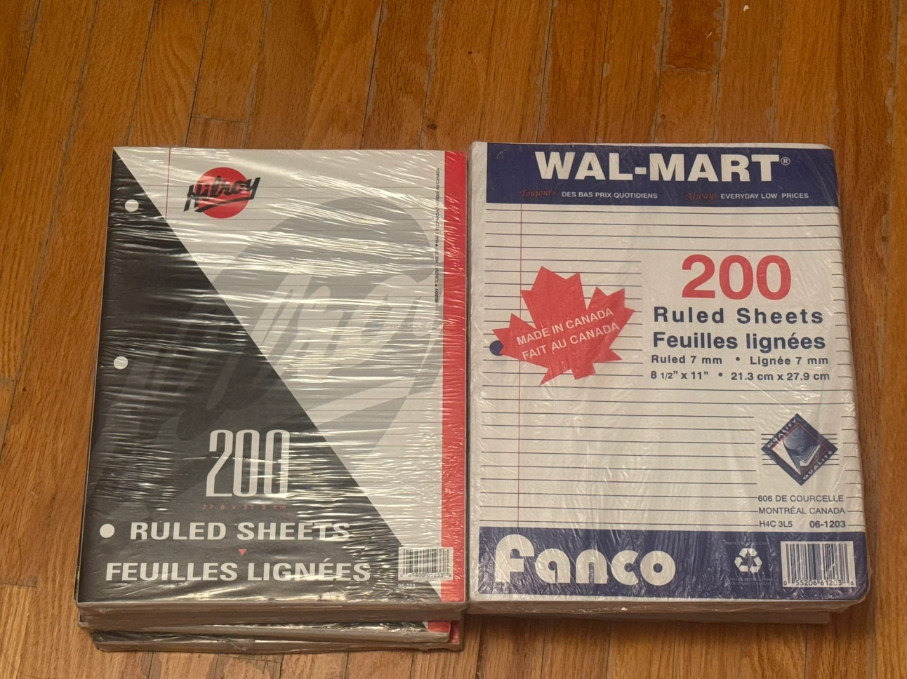 10 packs - Packs of 200 Ruled Loose-Leaf Sheets