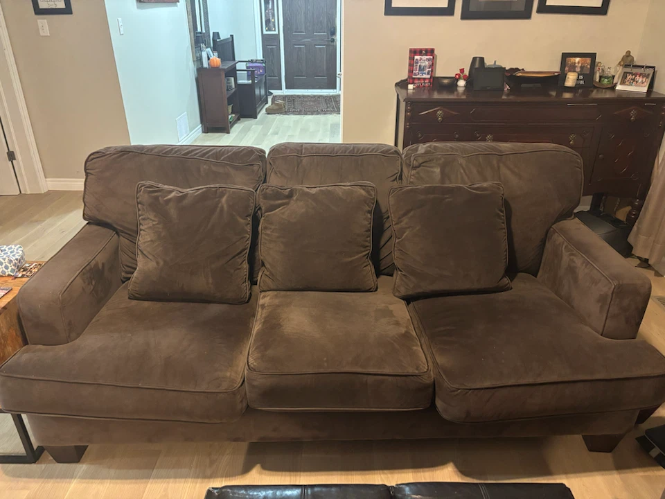 Three Piece Chocolate Brown Sofa Set - photo 4