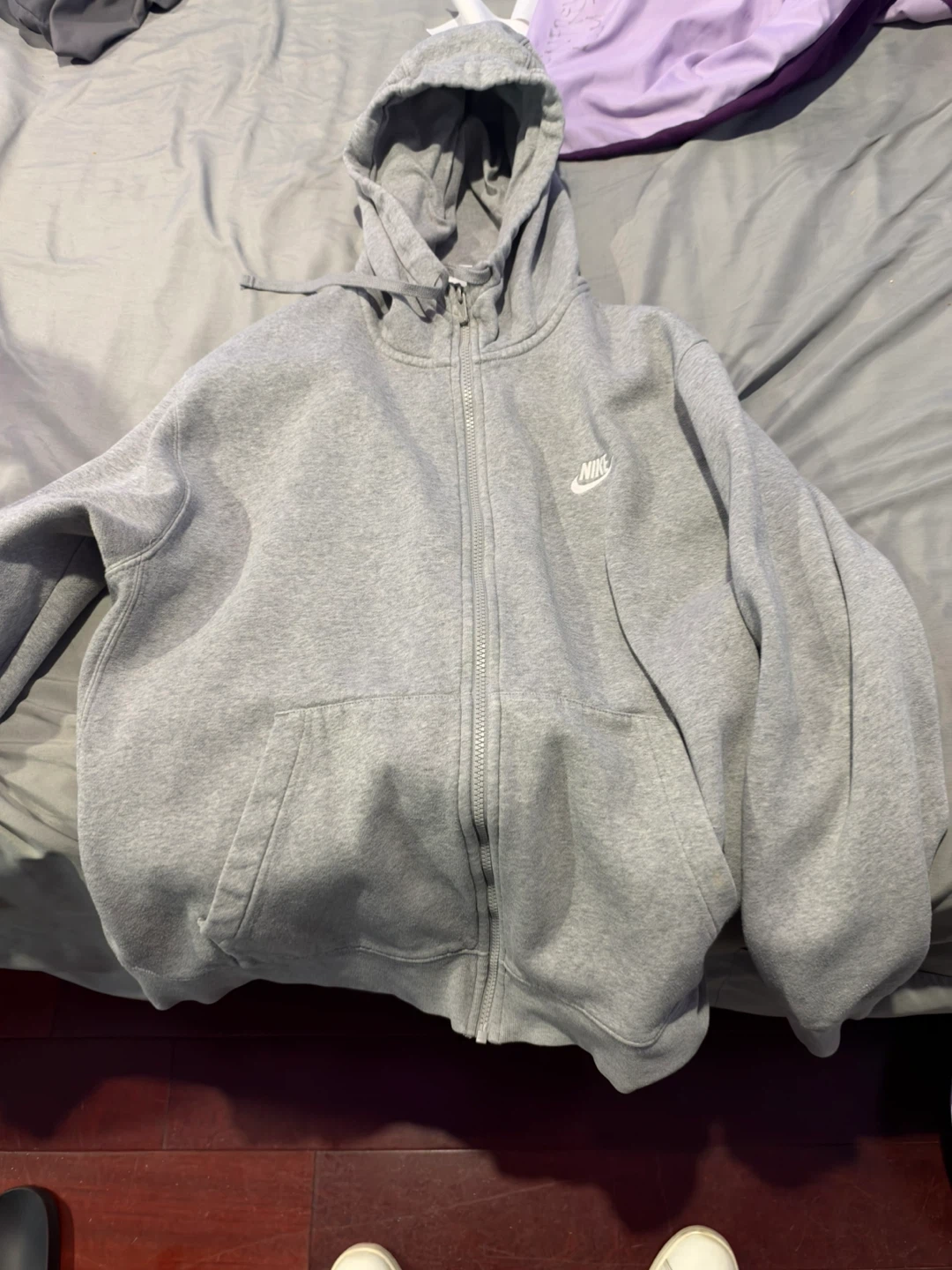Nike Grey Zip-Up Hoodie