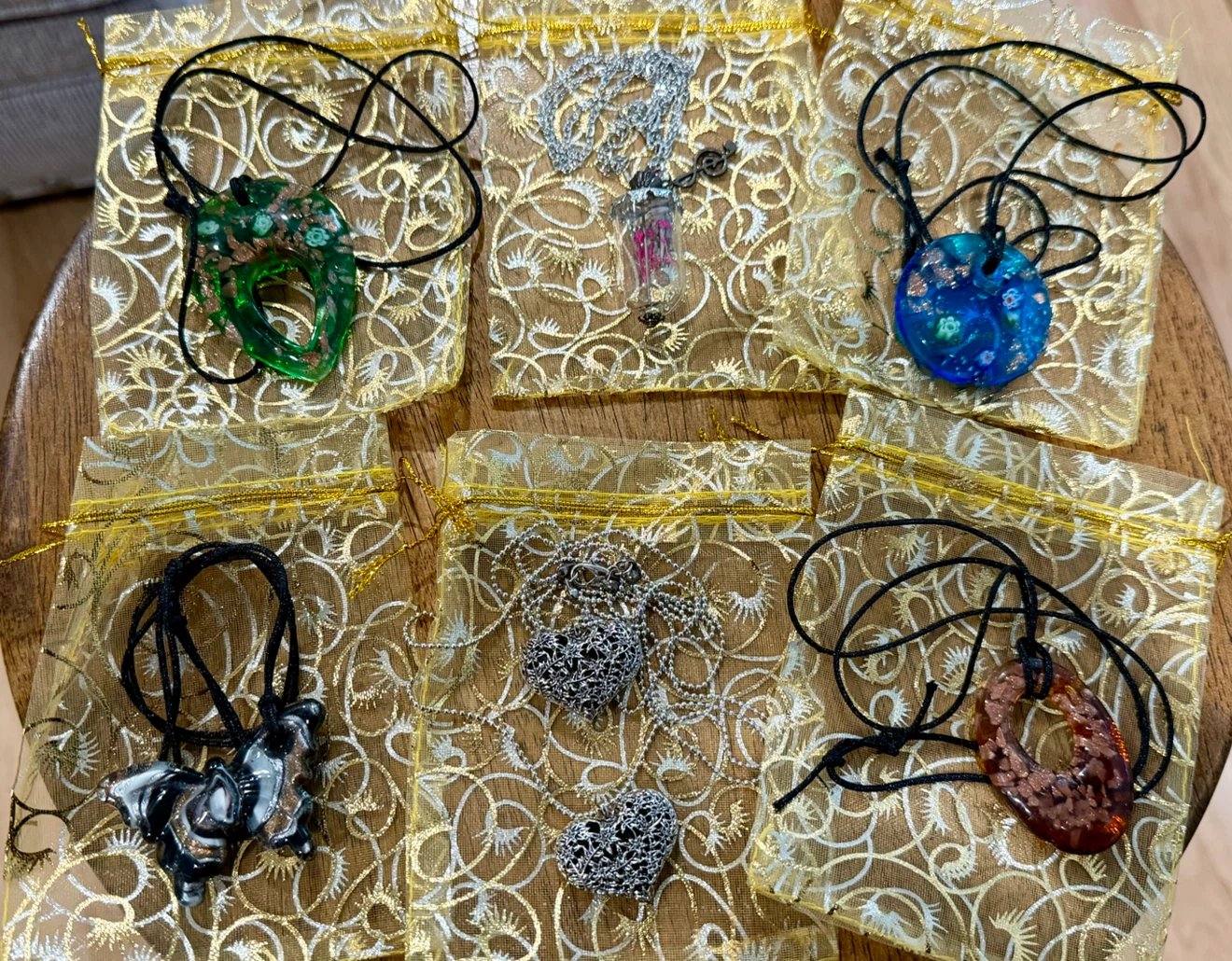 Assorted Handmade Glass Pendants and Necklaces