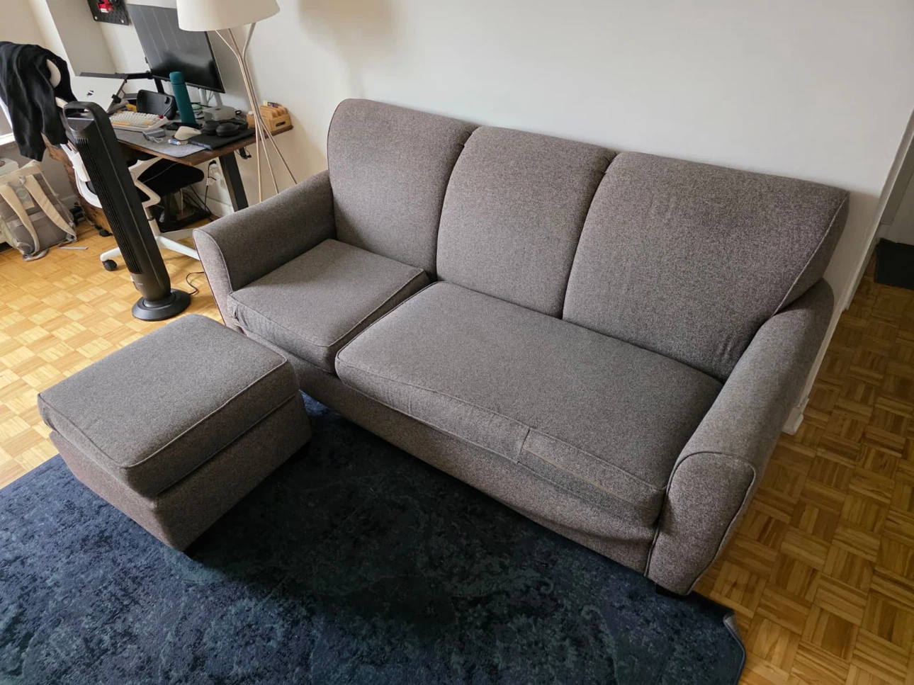 Grey Fabric Sofa and Ottoman - photo 4