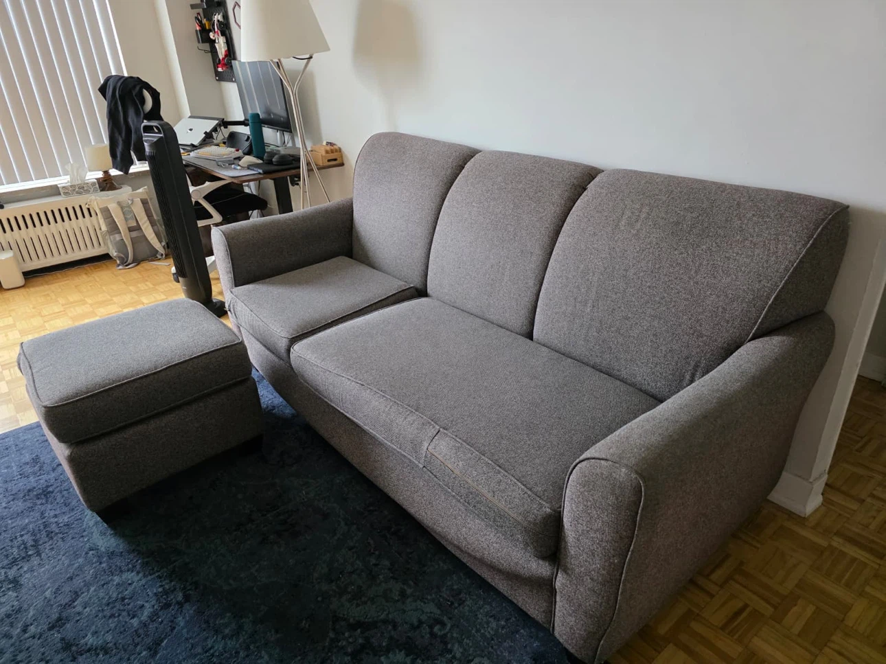 Grey Fabric Sofa and Ottoman - photo 5