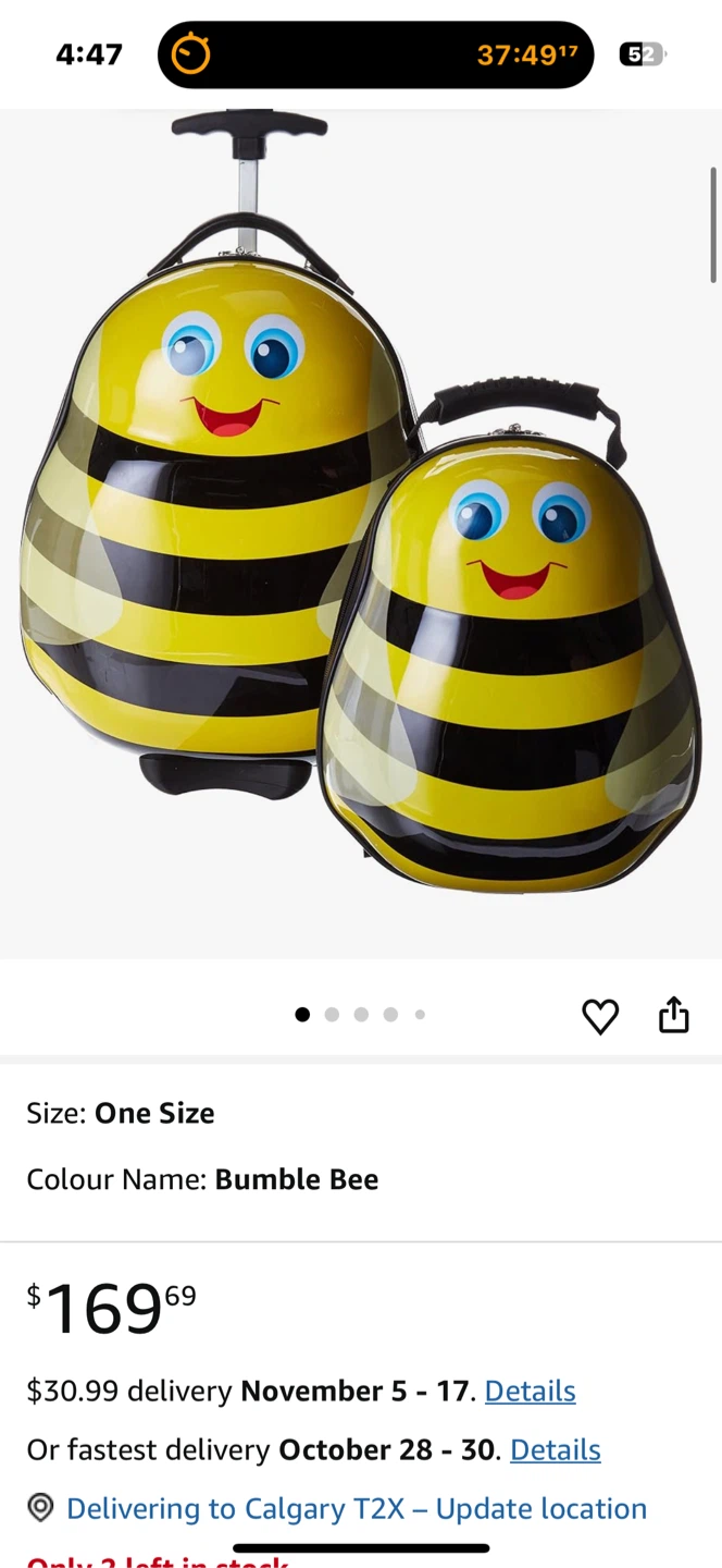Heys Travel Tots Bumblebee Luggage and Backpack Set - photo 3
