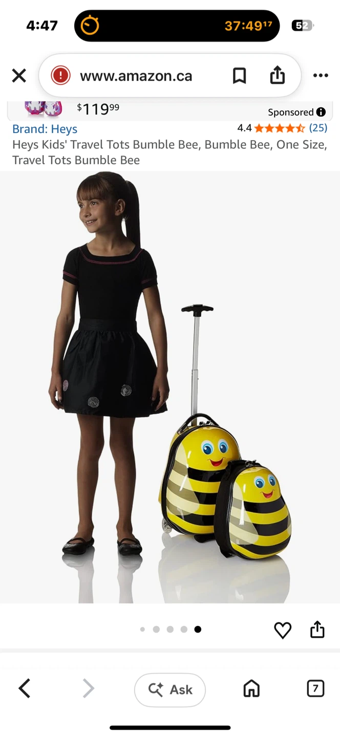 Heys Travel Tots Bumblebee Luggage and Backpack Set - photo 4