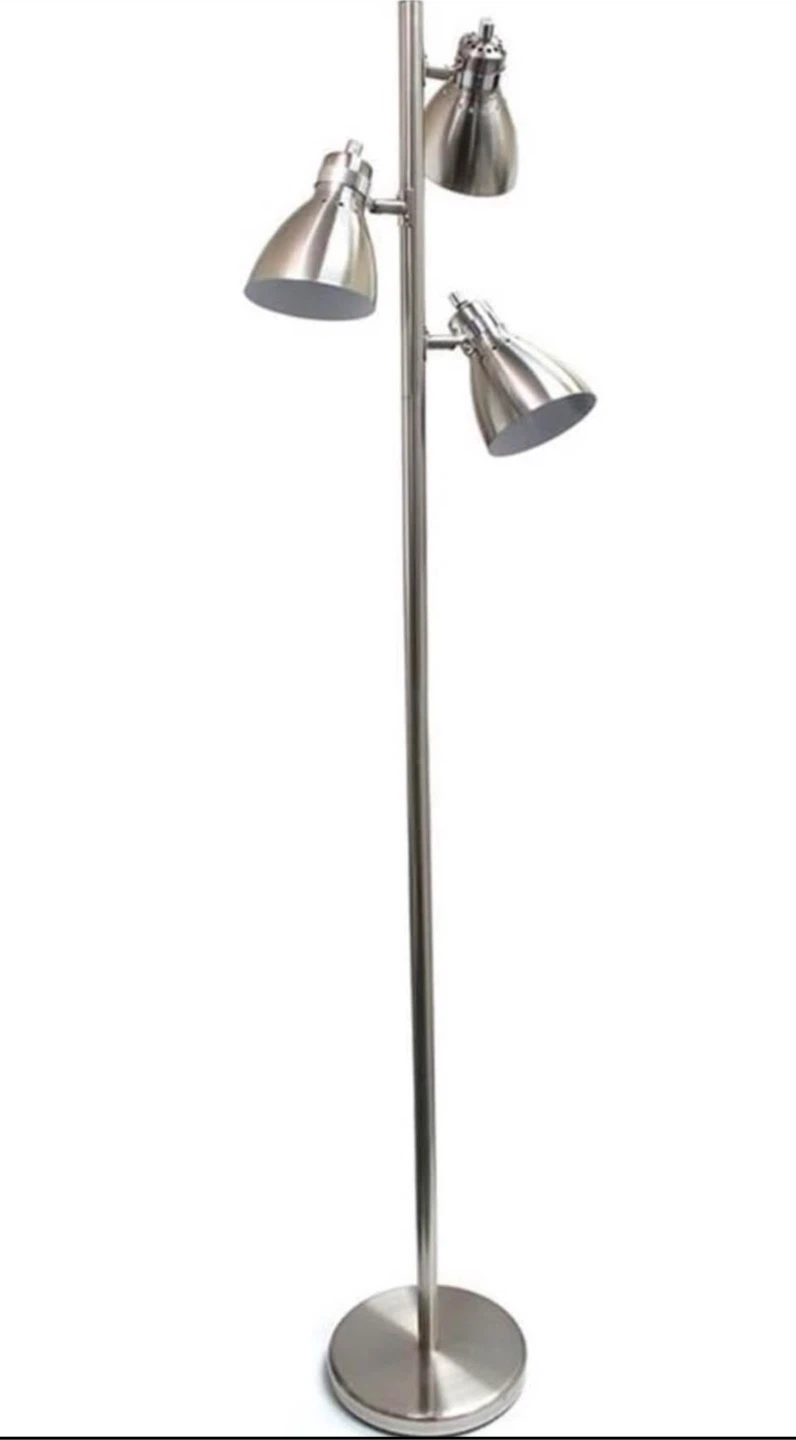 Brushed Nickel Three-Light Floor Lamp