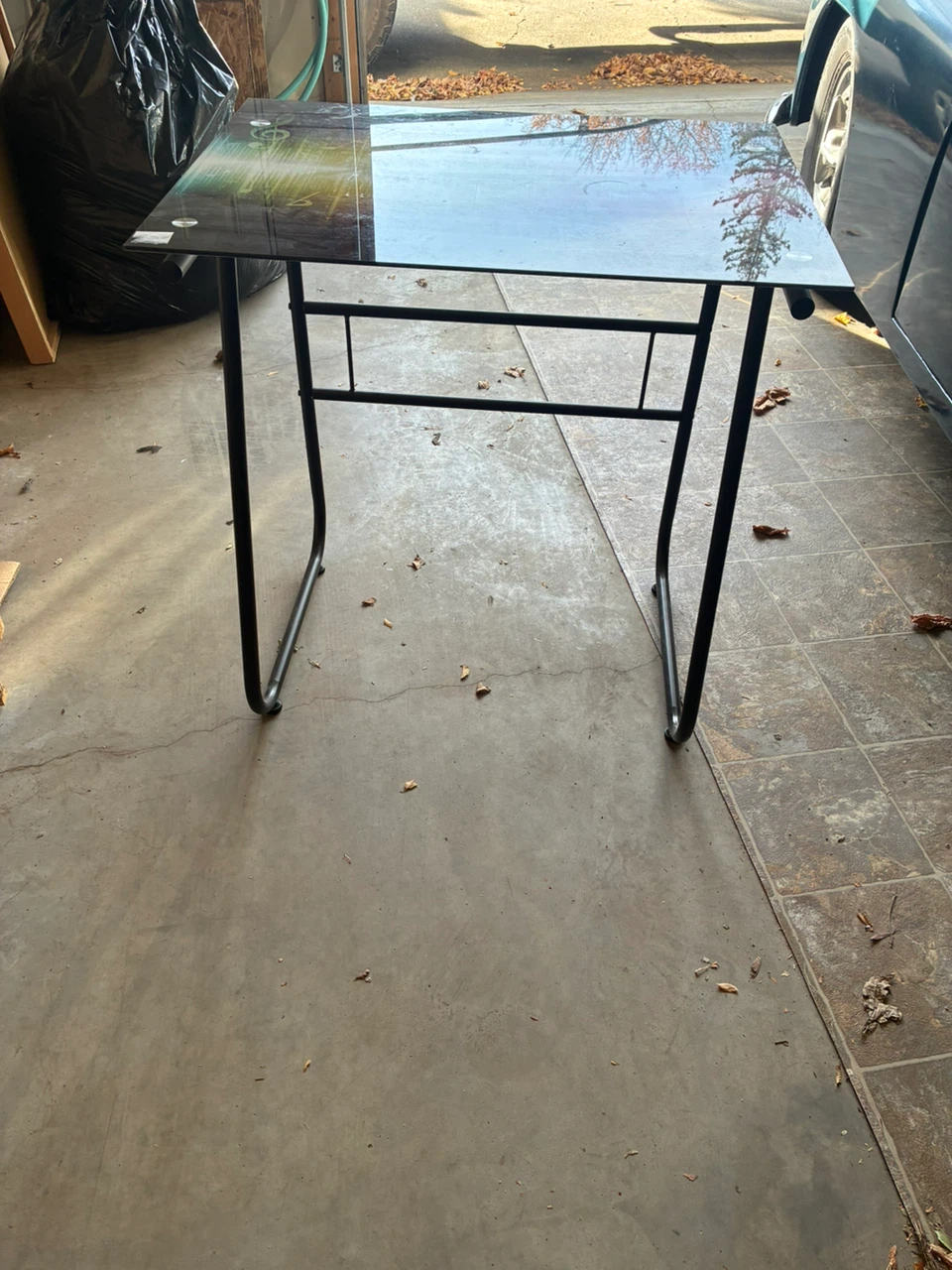 Glass Top Desk with Music Note Design