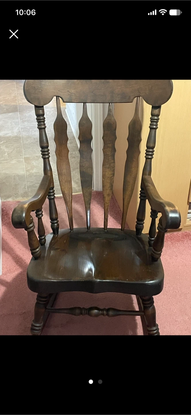 Nichols and stone co 1970s rocking chair vintage dark wood