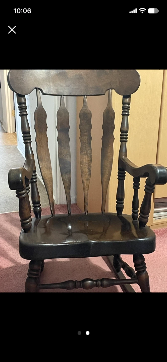 Nichols and stone co 1970s rocking chair vintage dark wood - photo 2