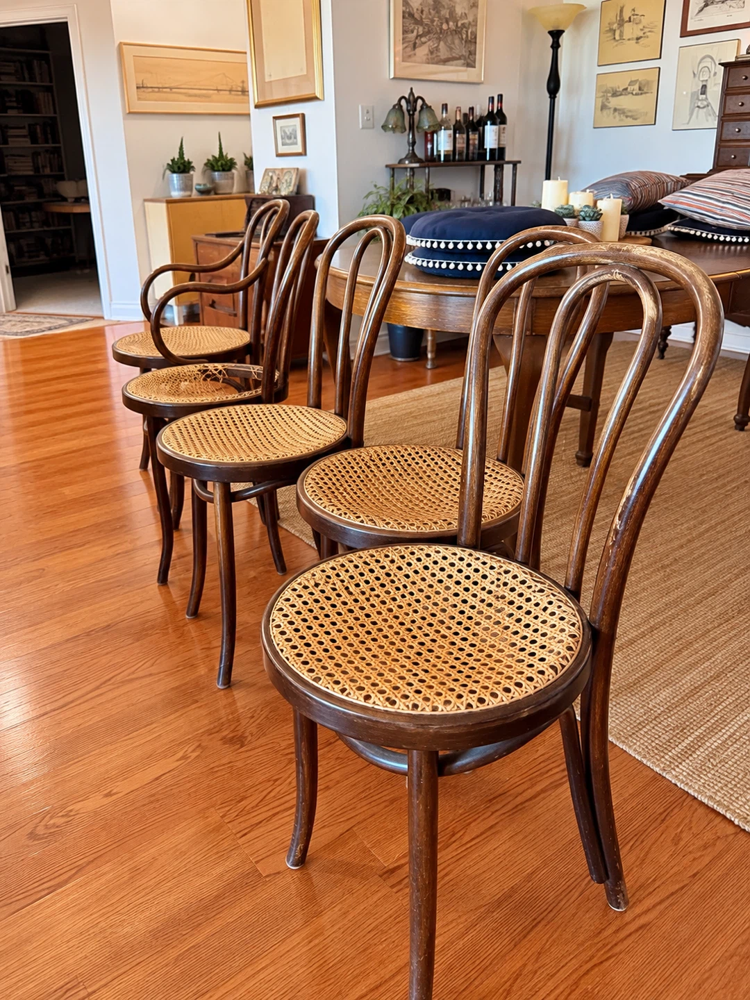Vintage Thonet-Style Bentwood & Cane Chairs | Set of 4 - photo 5
