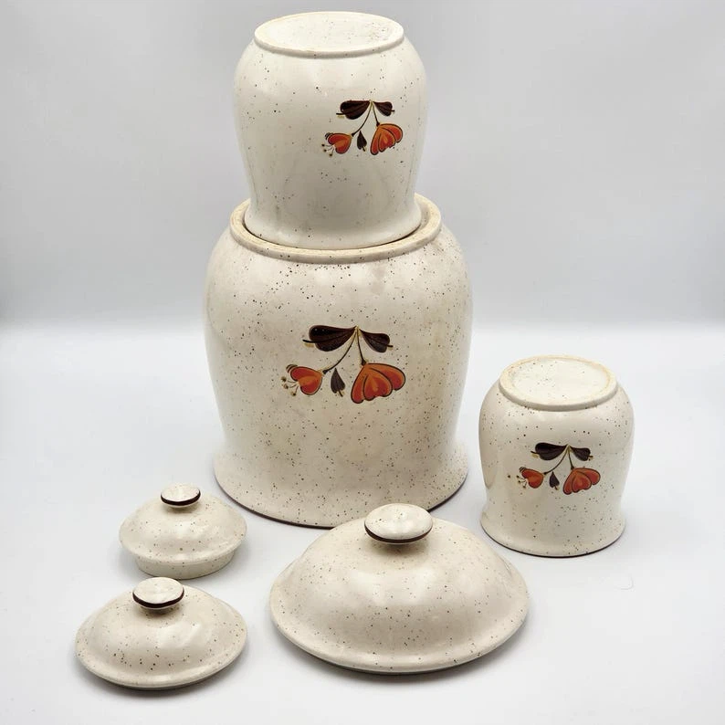 1970s Poppy Valencia Ceramic Canister Set - photo 4