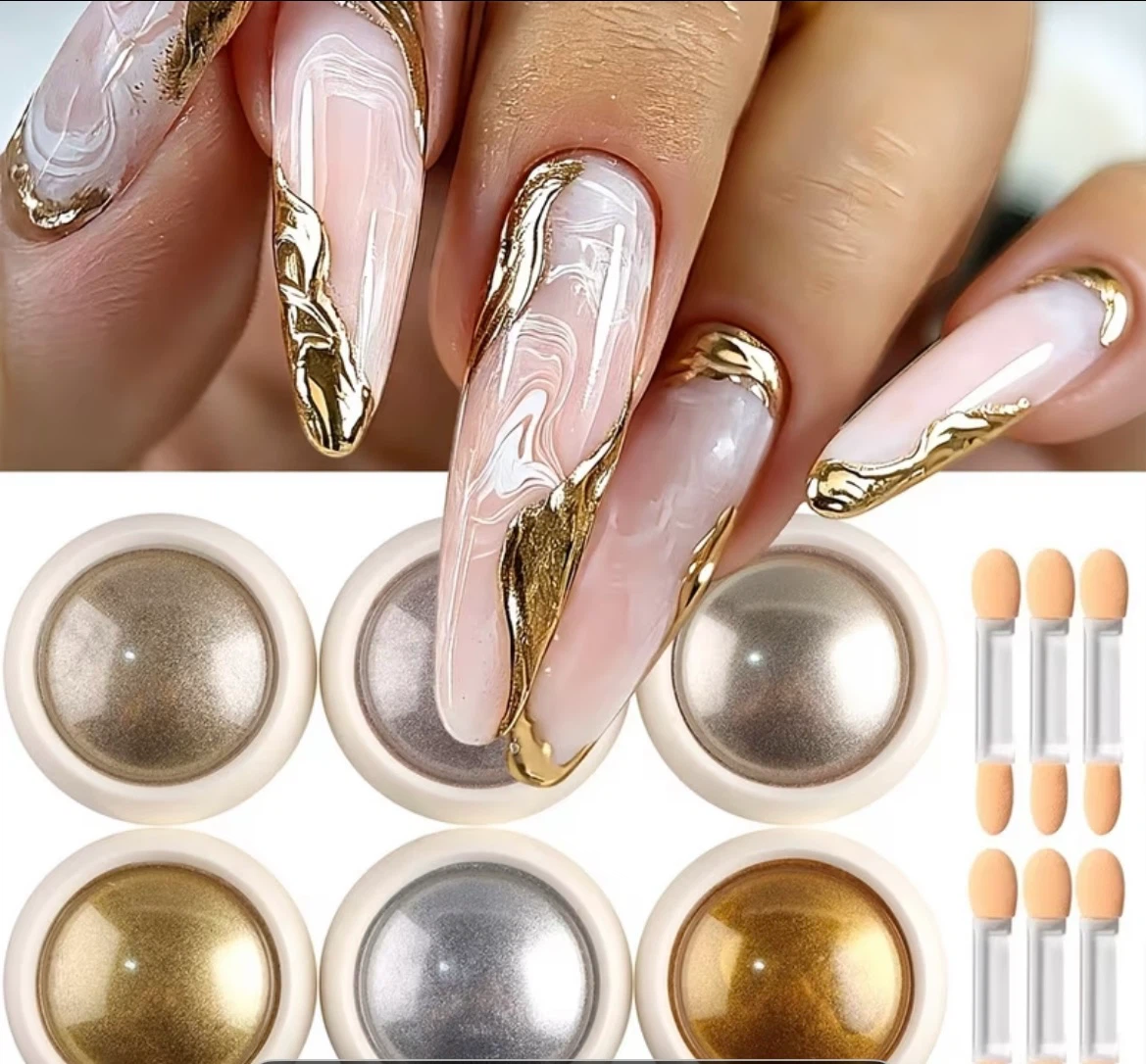 Metallic Nail Art Chrome Powder Set