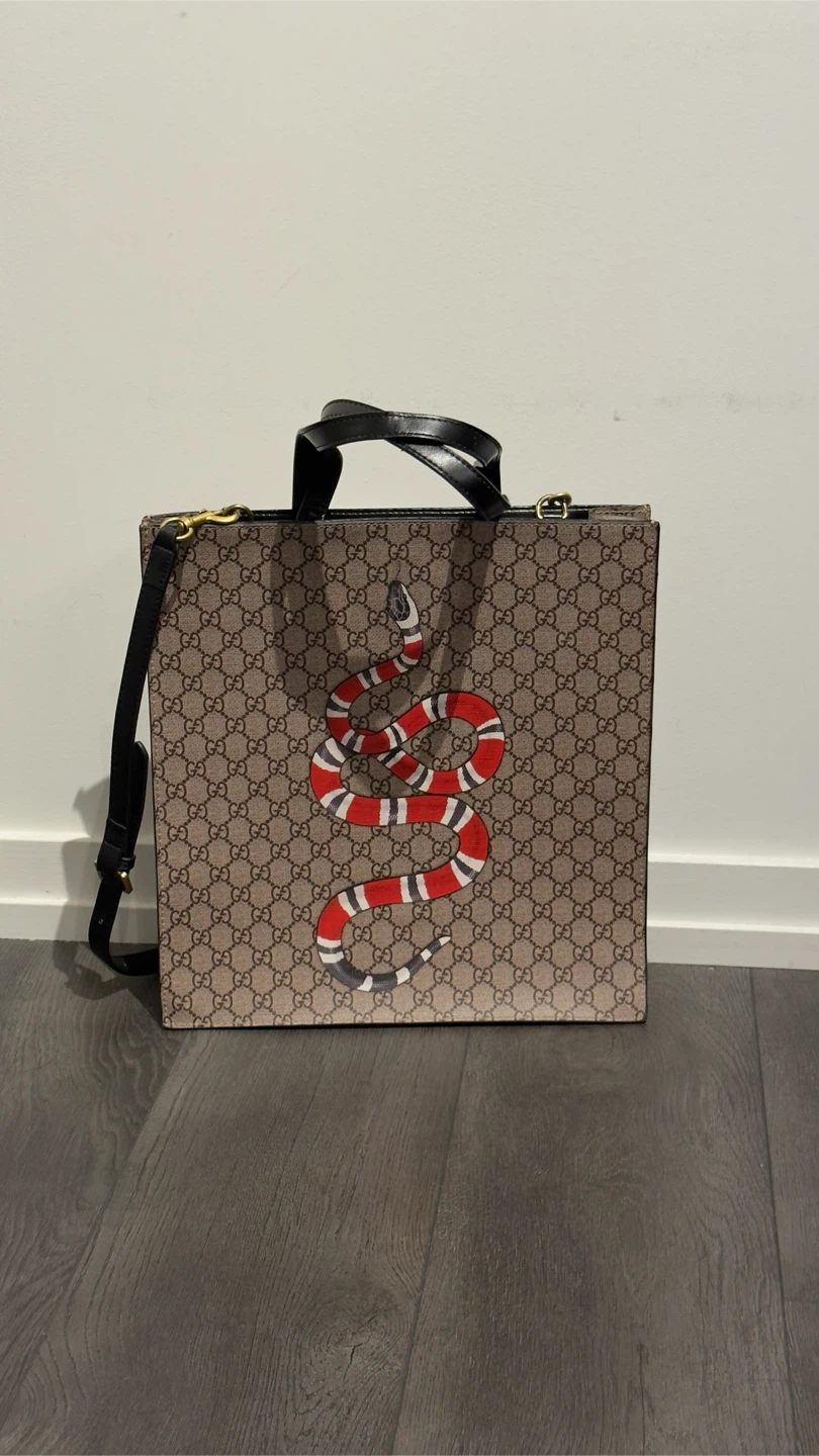 Gucci GG Supreme Kingsnake Tote Bag