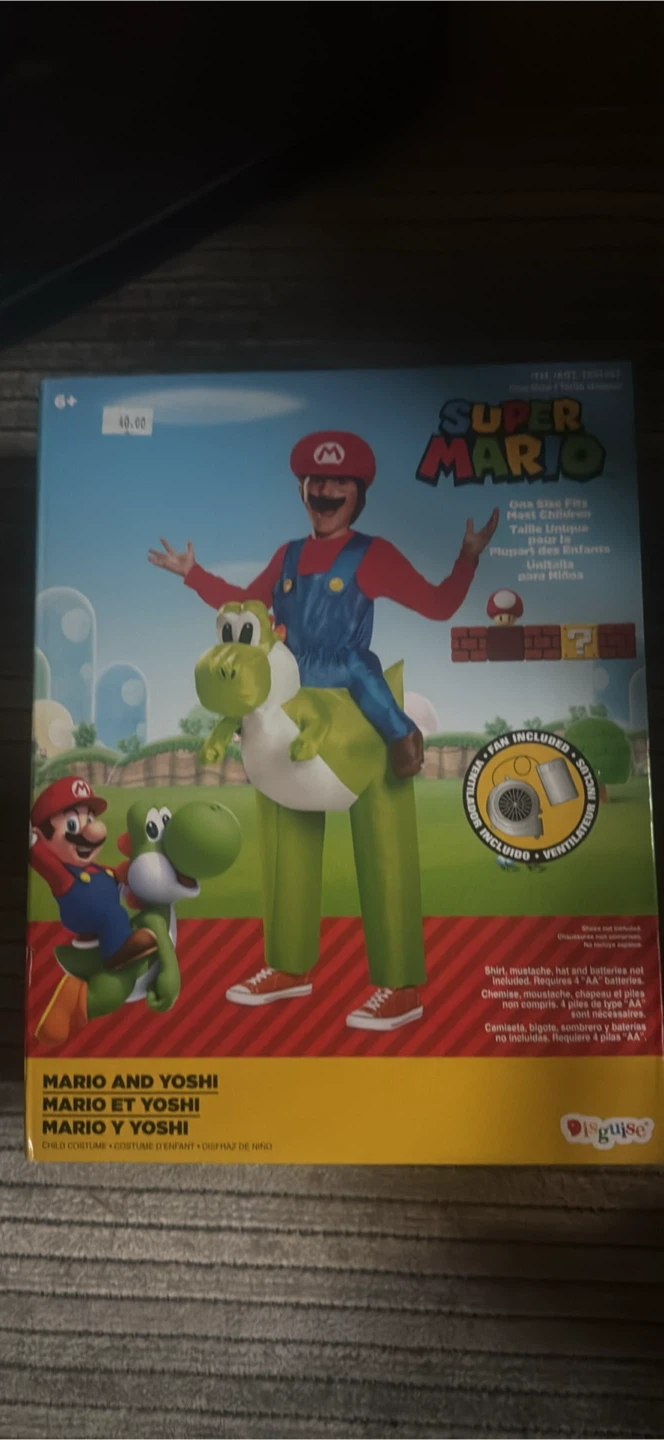 Super Mario Riding Yoshi Inflatable Costume