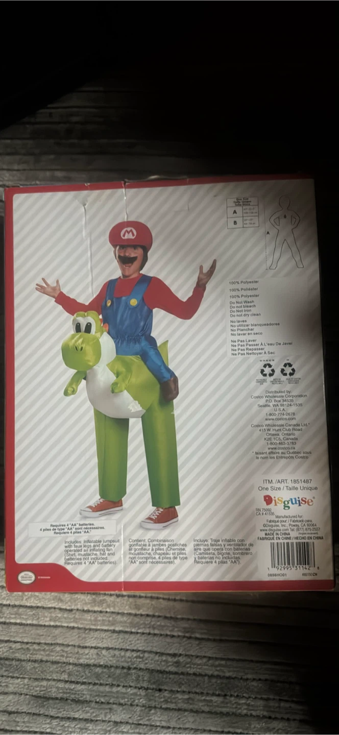 Super Mario Riding Yoshi Inflatable Costume - photo 2