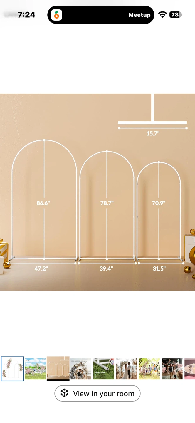 3 Piece Metal Wedding Arch Set
