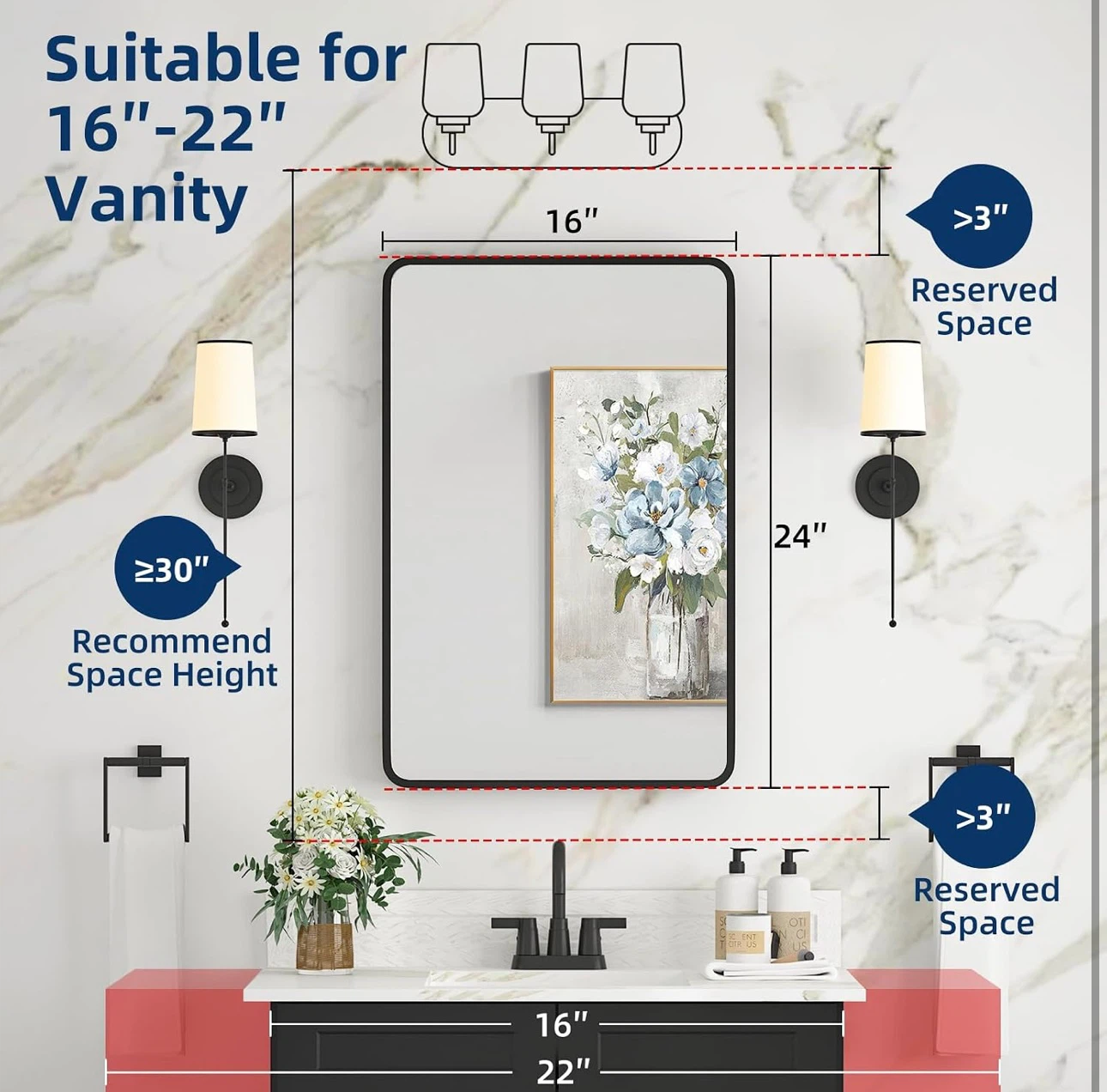 Black Bathroom Medicine Cabinet with Mirror - photo 5