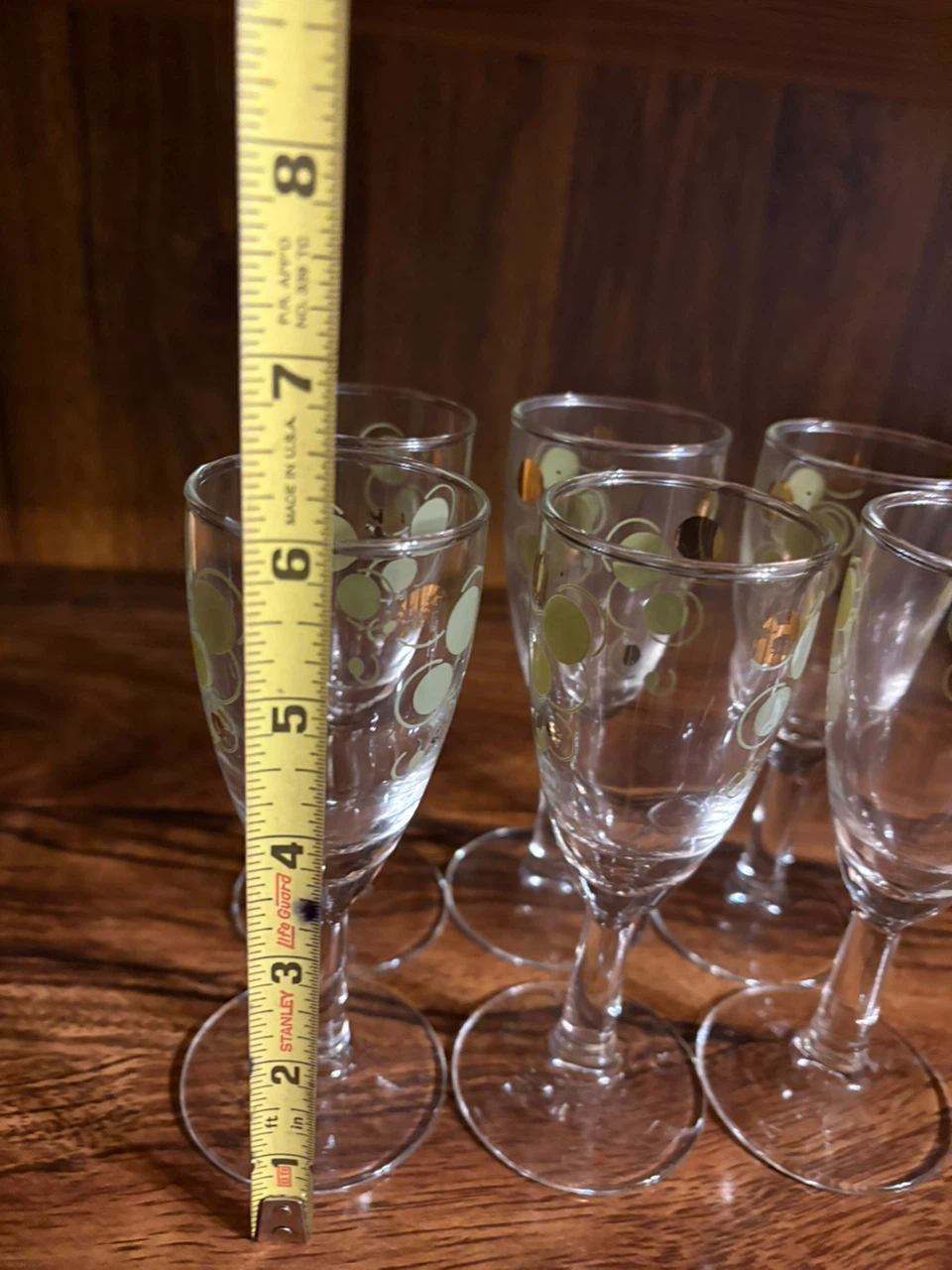 Set of 6 Vintage Patterned Cordial Glasses - photo 3