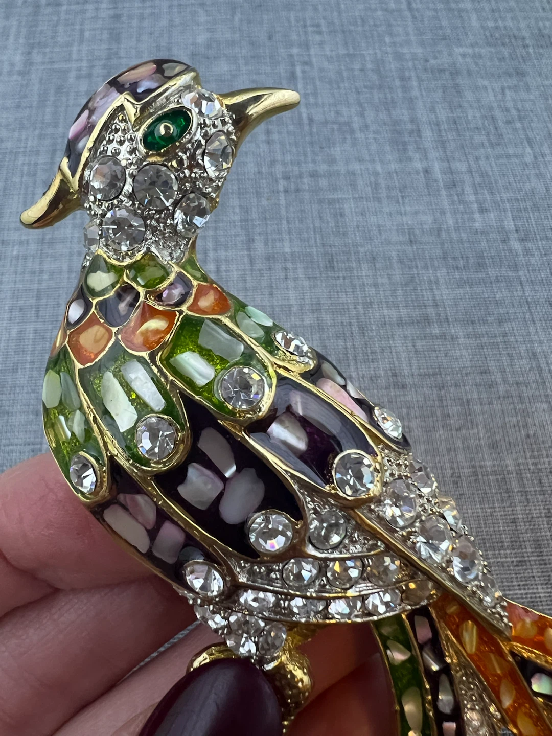 Vintage Style Large 4.5" Bird of Paradise Brooch - photo 3