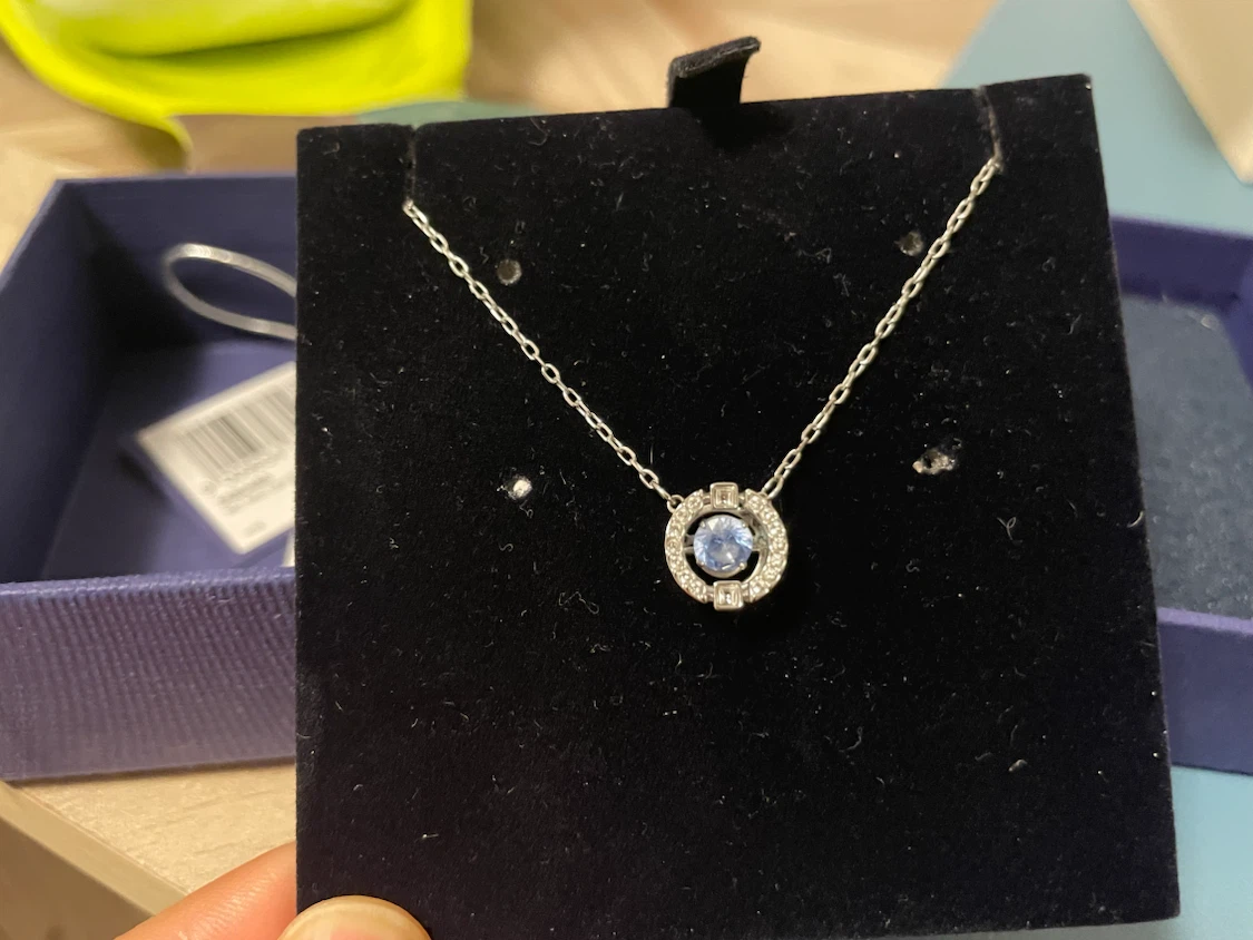 Swarovski Una Necklace Blue Rhodium Plated - photo 2