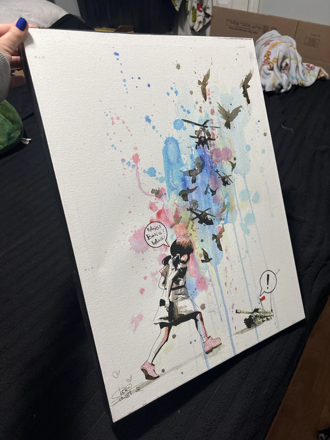 Eyes on Walls Tank and a Girl Canvas Print