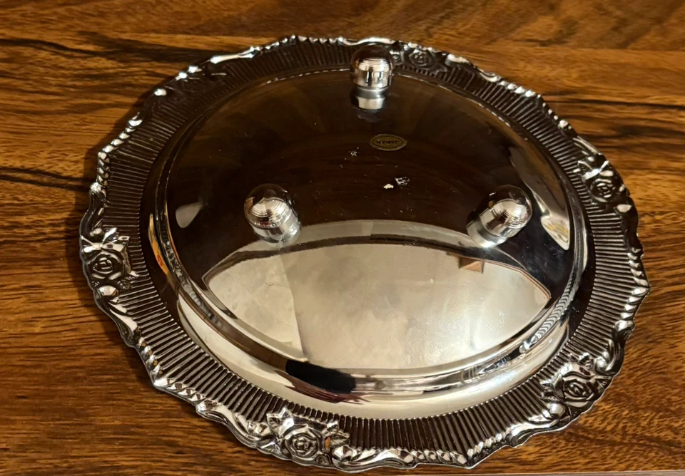 Vintage Rose Pattern Silver-Plated Tray - photo 2