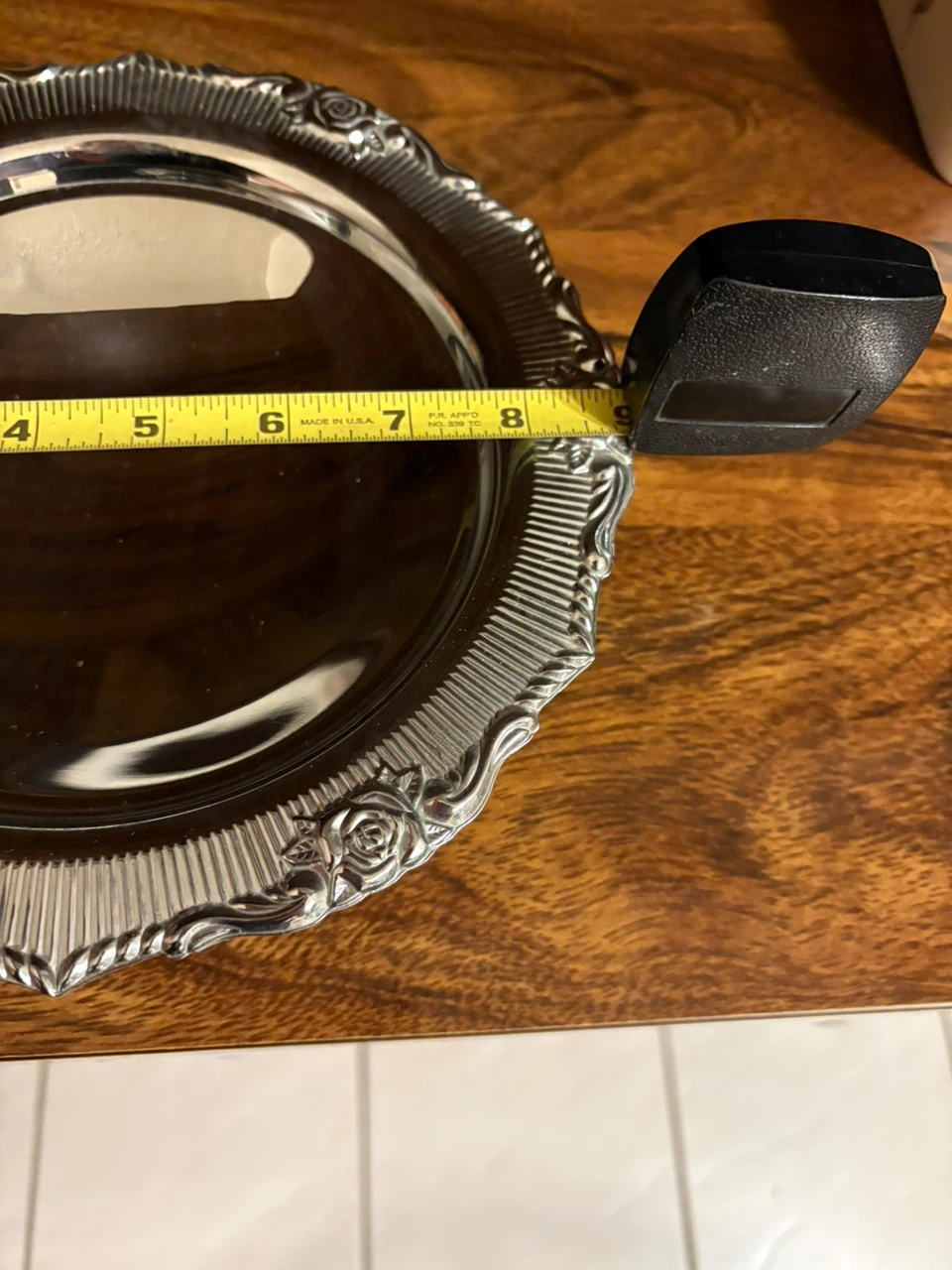 Vintage Rose Pattern Silver-Plated Tray - photo 4