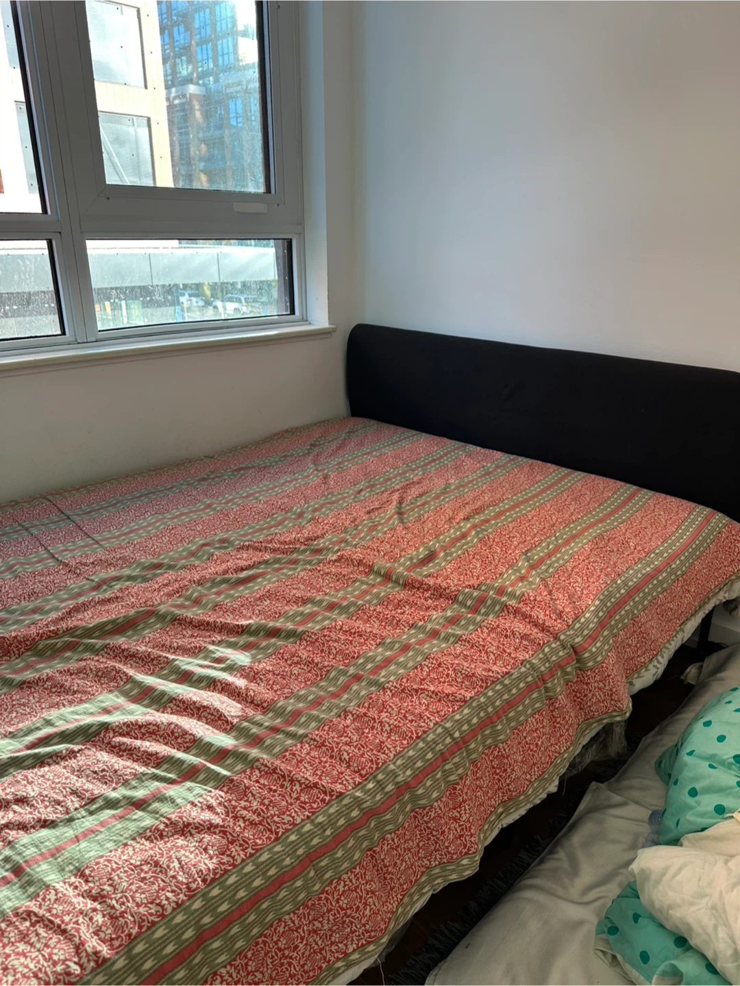 IKEA Bed with Black Headboard