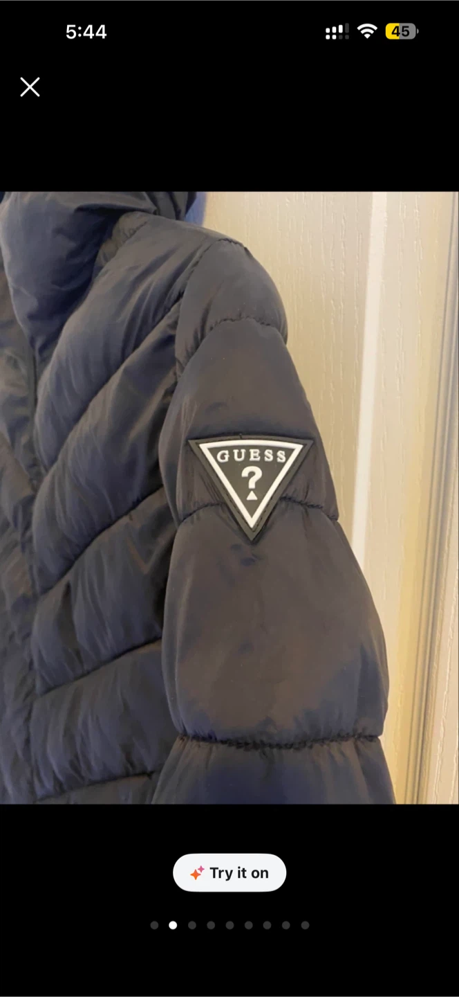 Woman’s Guess Black Puffer Jacket. Size S/M - photo 2