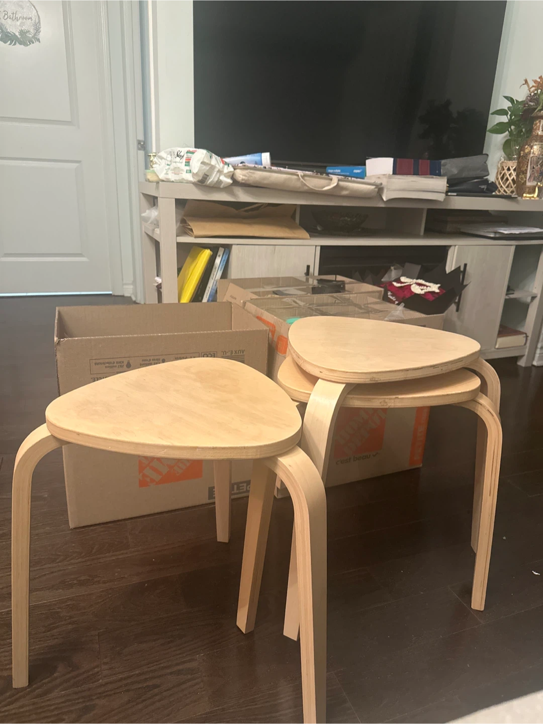 IKEA KYRRE Stool, Set of  3,Birch