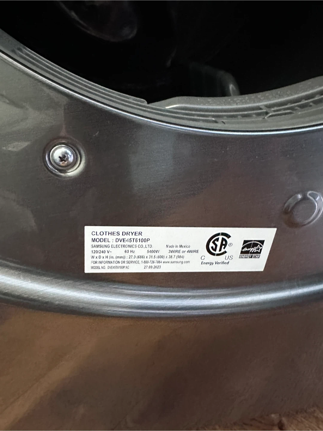 Samsung DVE45T6100P Electric Dryer - photo 2