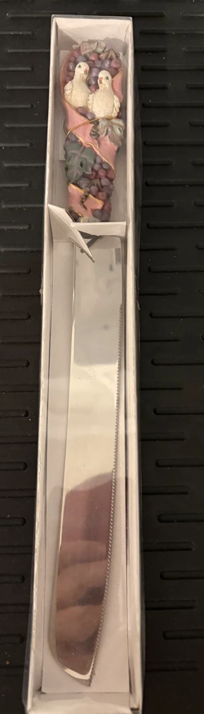 Decorative Doves and Grapes Wedding Cake Knife