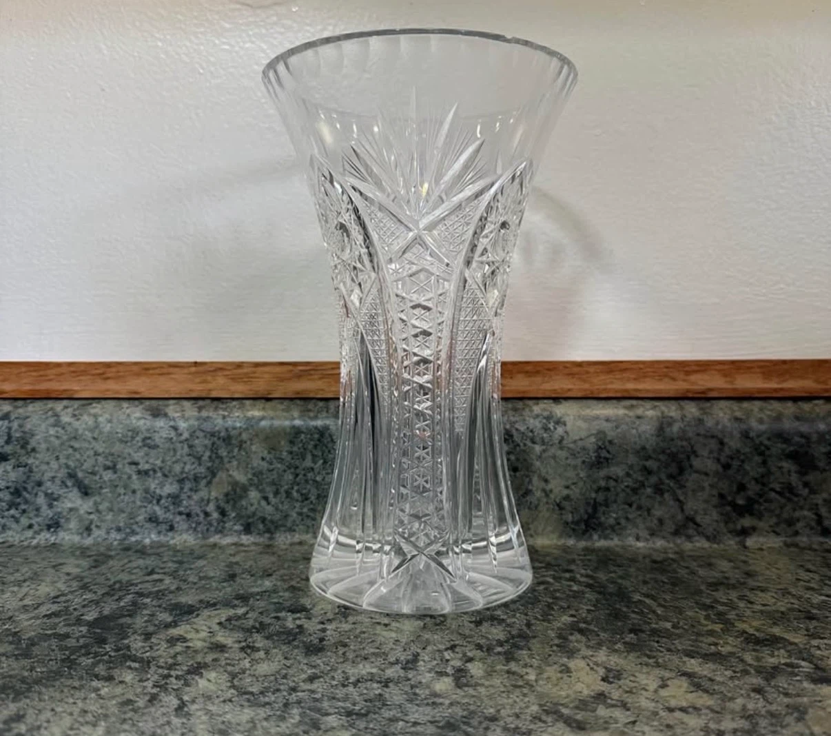 American Brilliant Period Cut Glass Corset Vase - photo 2