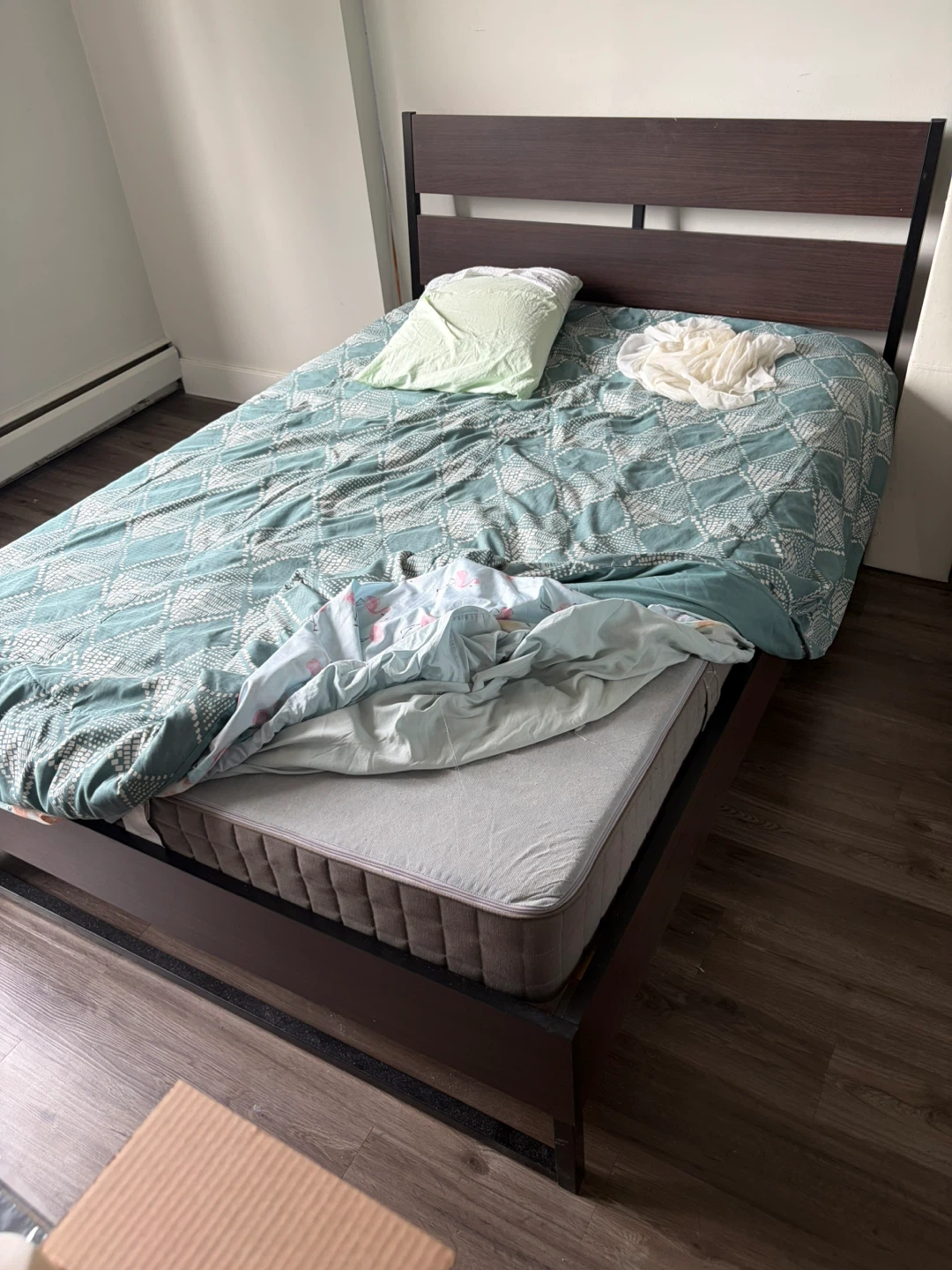 Double bed frame and mattress