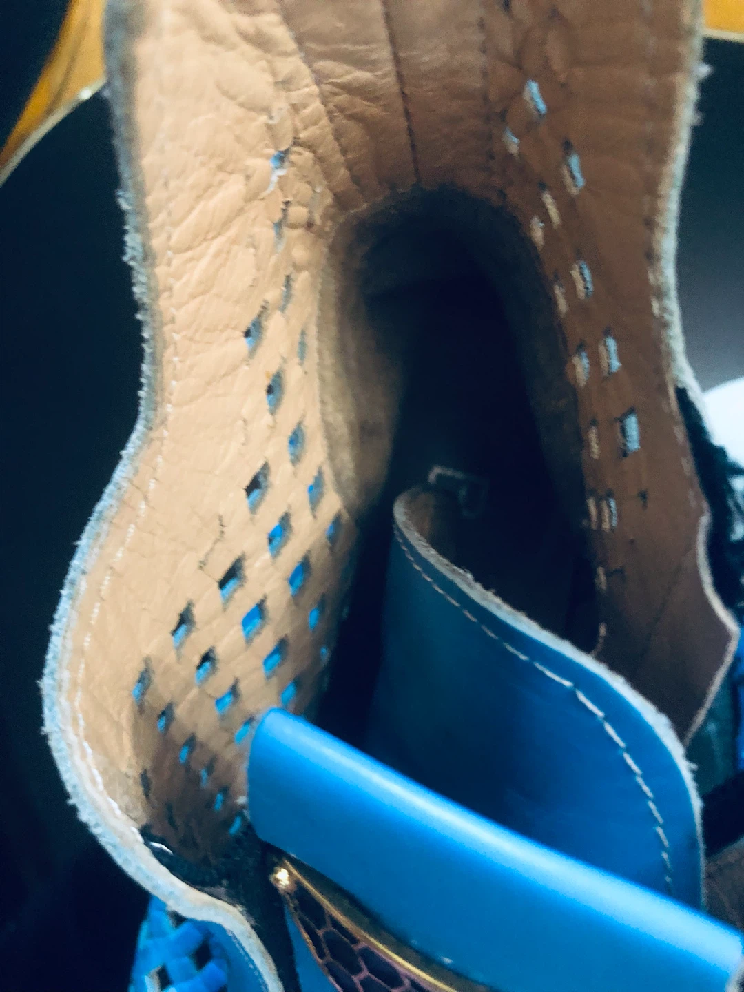 Blue Leather Cut-Out High Top Sneakers 8 - photo 2