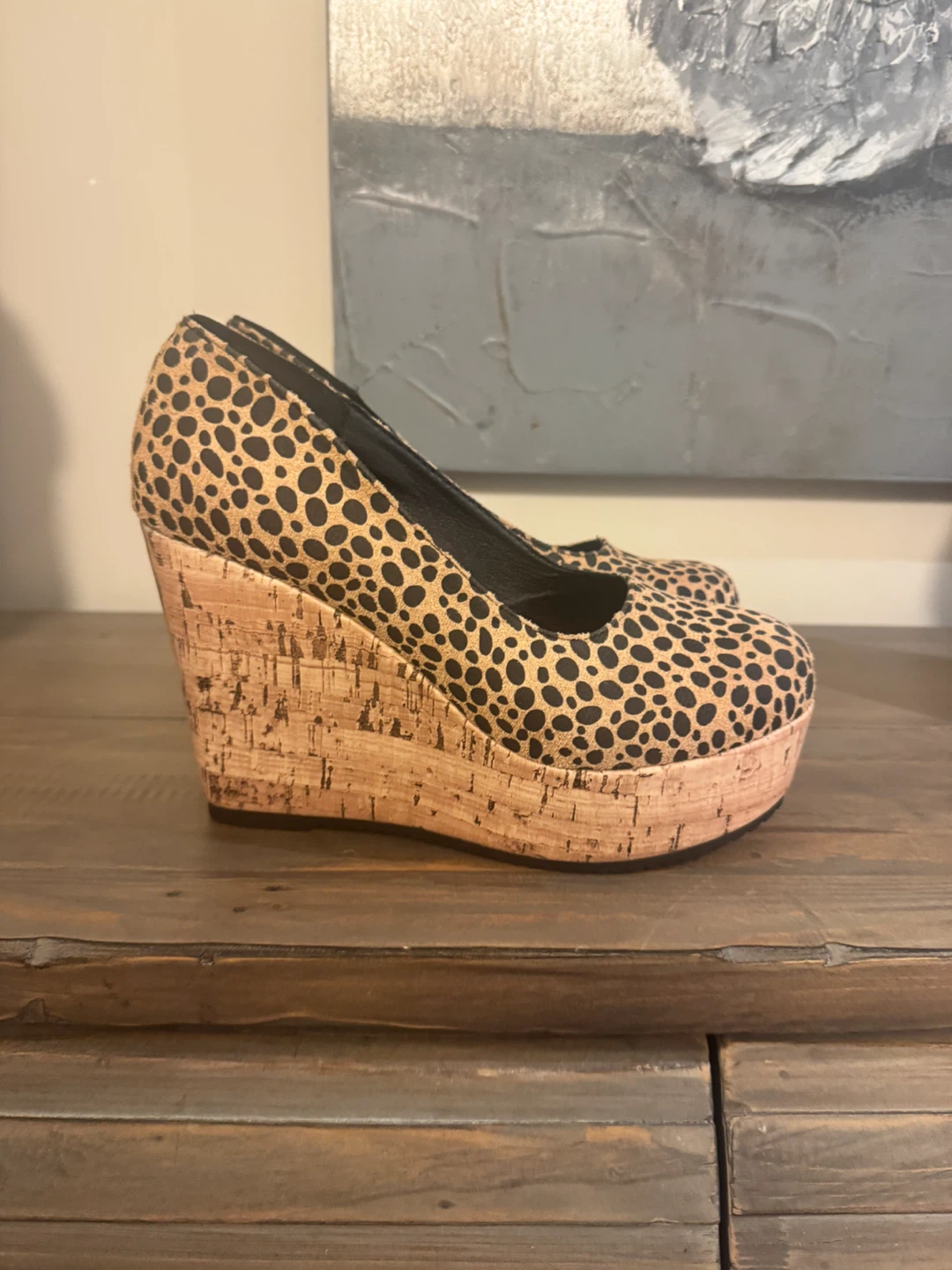 Leopard Print Cork Wedges - photo 2