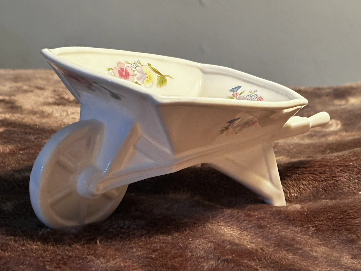Aynsley Bone China WheelbarrowPlanter