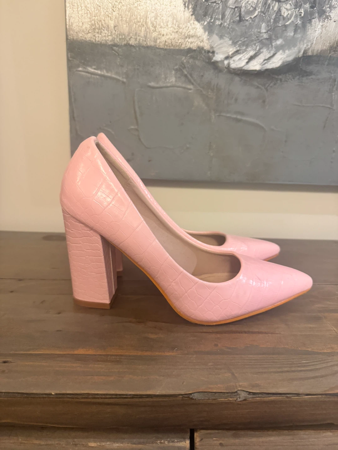 Pink block heel pumps - photo 2